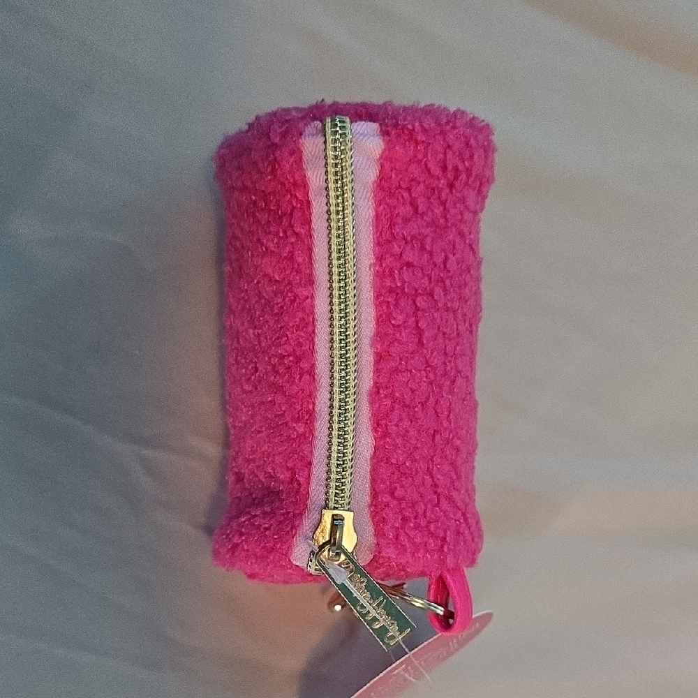 Bag Charm. Packed Party Vibrant Pink Keychain Pouch